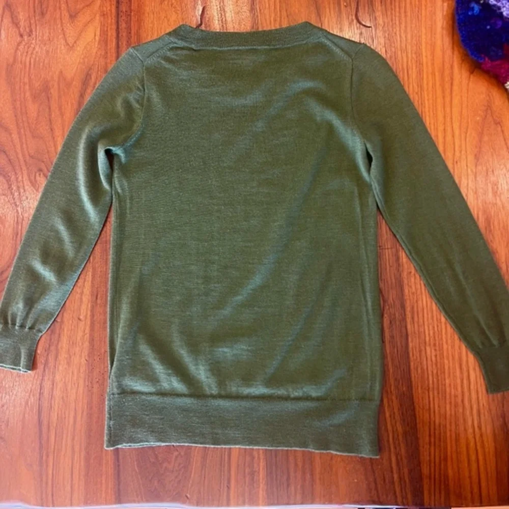 J. Crew Tippi Merino Wool 3/4 Sleeve Sweater in Forrest Green PXS
